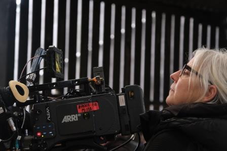 Mary Farbrother operating a camera