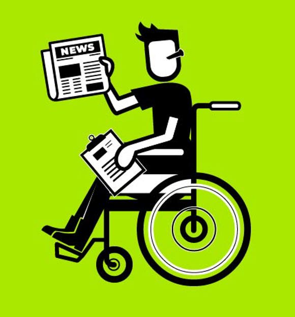 Illustration of a floor runner wheelchair user illustration