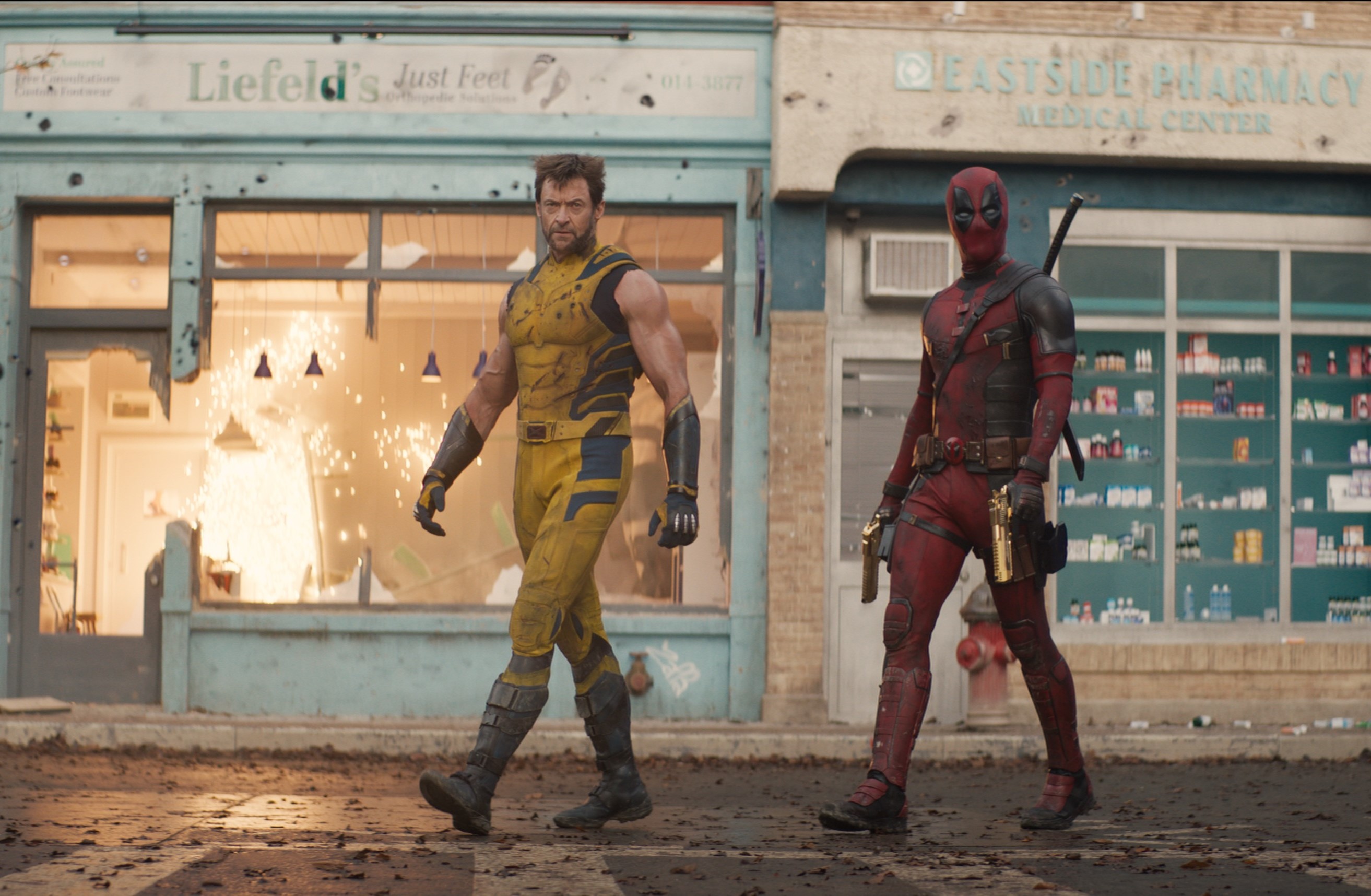 Hugh Jackman and Ryan Reynolds as The Wolverine and Deadpool